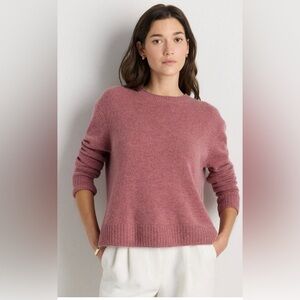 Quince Mongolian Cashmere Crewneck Sweater in Heather Shaded Rose